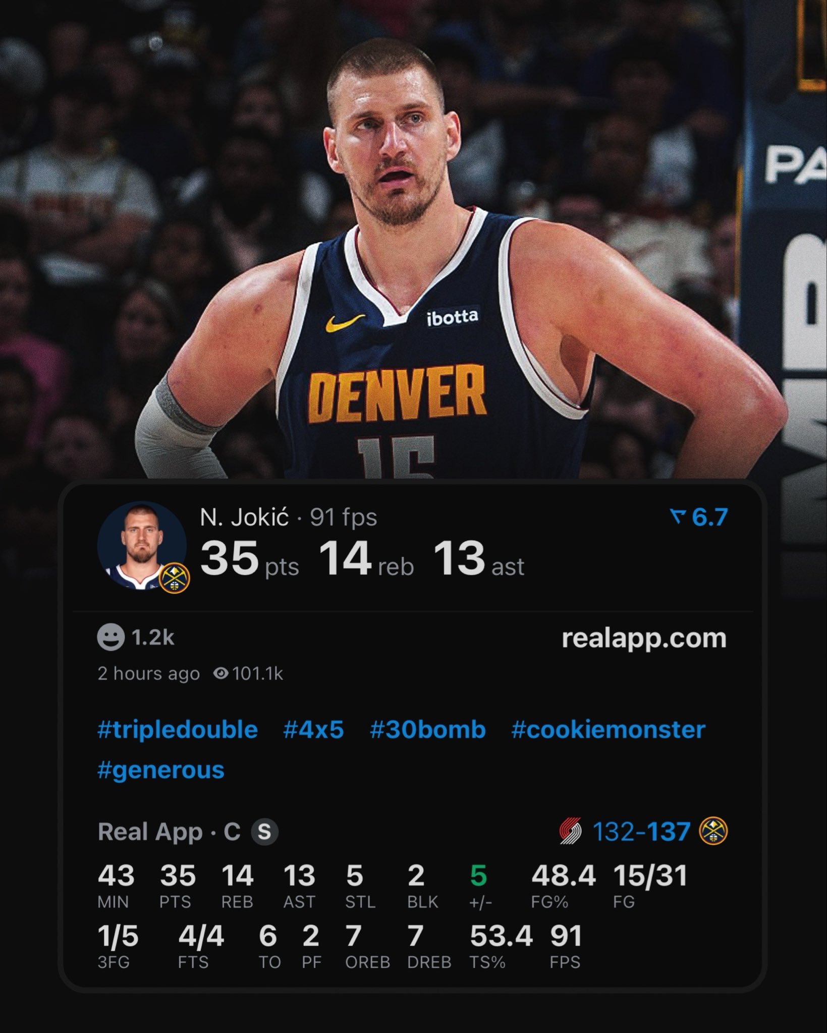 掘金18分逆转，再赢加时！约基奇太强，戈登心脏太大。开拓者vs掘金NBA