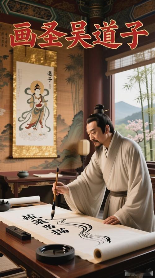 盛唐的吴道子，以一支笔搅动了整个大唐画坛。他首创“兰叶描”让衣袂如迎风飞舞，留下