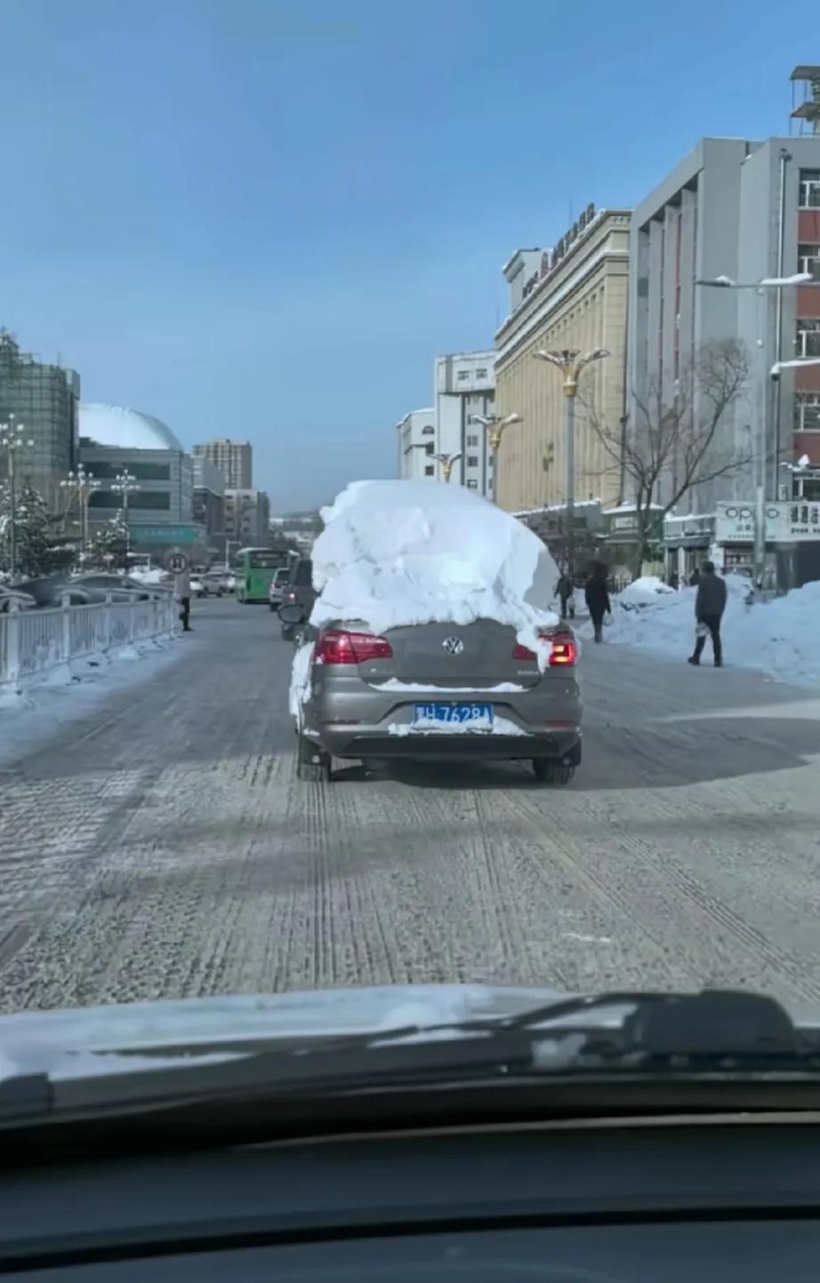 兄弟，你背了一车雪出门，这是要赶集去啊？

近日东北陆续迎来了几场强雨雪天气，降