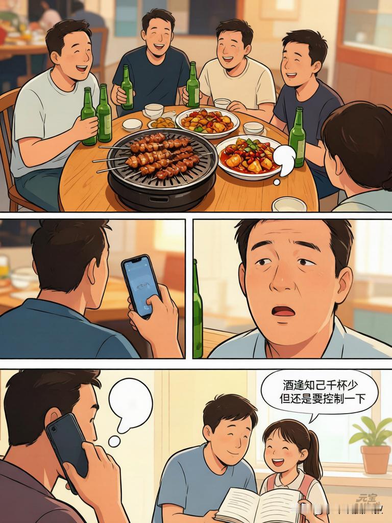 昨儿个老友小聚，差点把自己喝“没”了。

五个人，烤肉滋滋冒油，大盘鸡辣得过瘾，