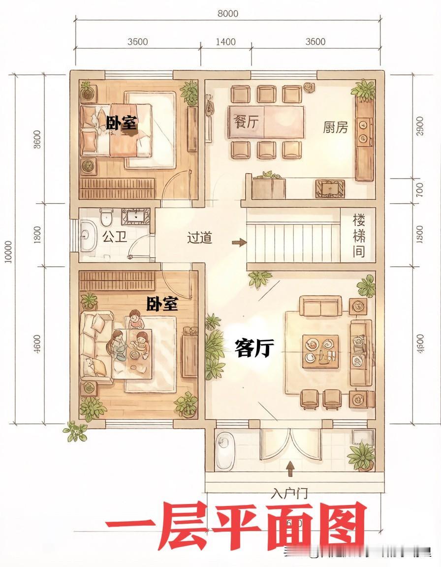 8.5×10米自建房神户型！农村人一眼就懂的舒服设计[发怒][发怒][发怒]
