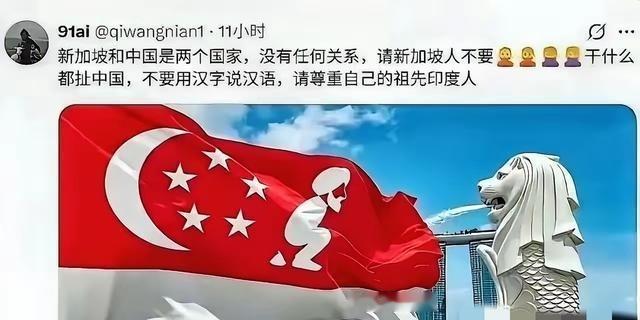 一张恶搞新加坡国旗曾再次引爆 “印家坡” 争论，新加坡火速全网封禁，反手扣帽子说