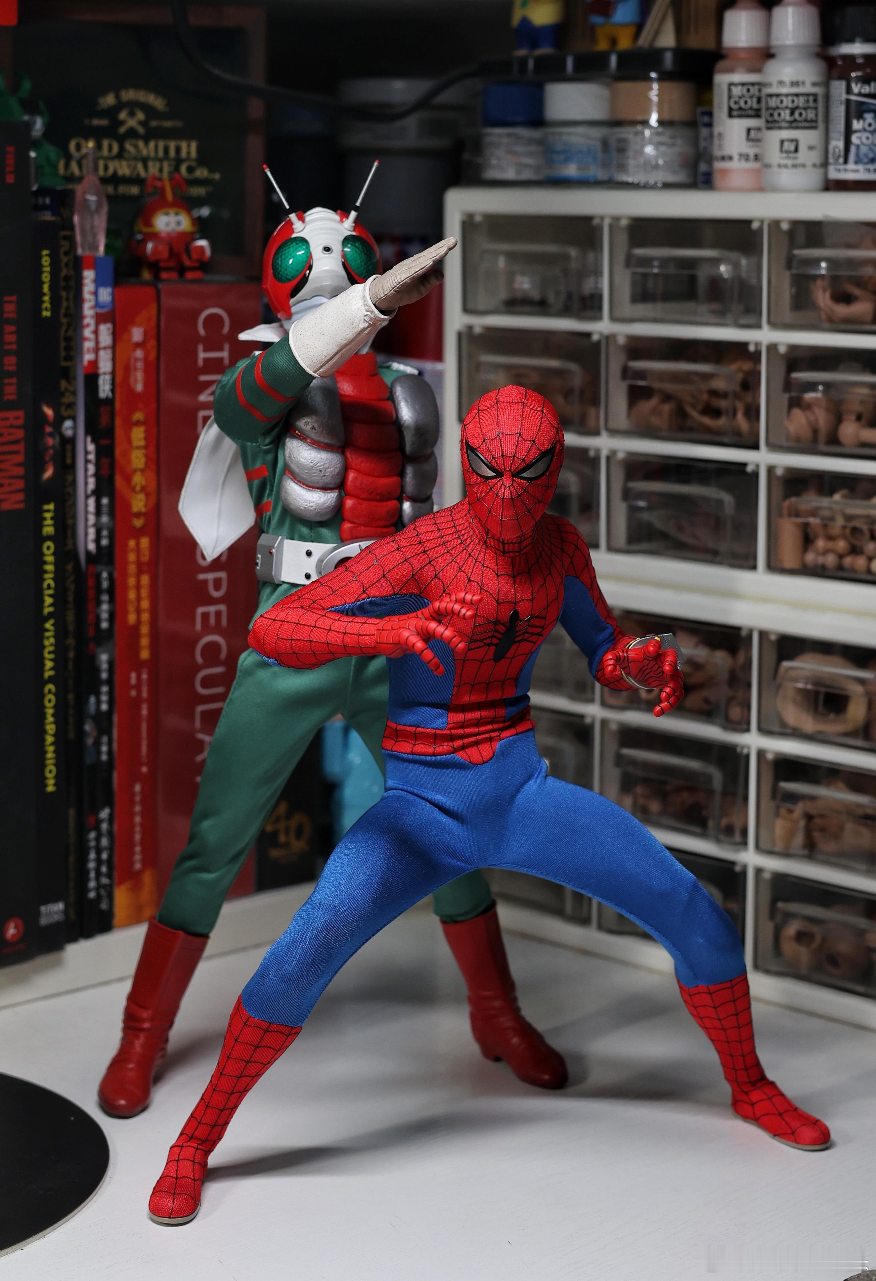 假面骑士V3/东映蜘蛛侠联动假面骑士v3hottoys蜘蛛侠假面骑士
