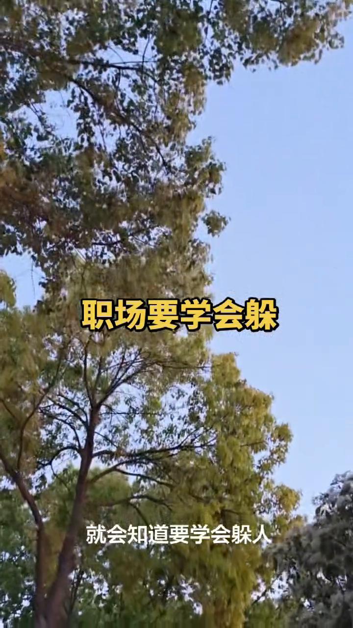 职场要学会躲。
其实当你活明白了，就会知道要学会躲人。
·躲那些不要脸心眼多的。