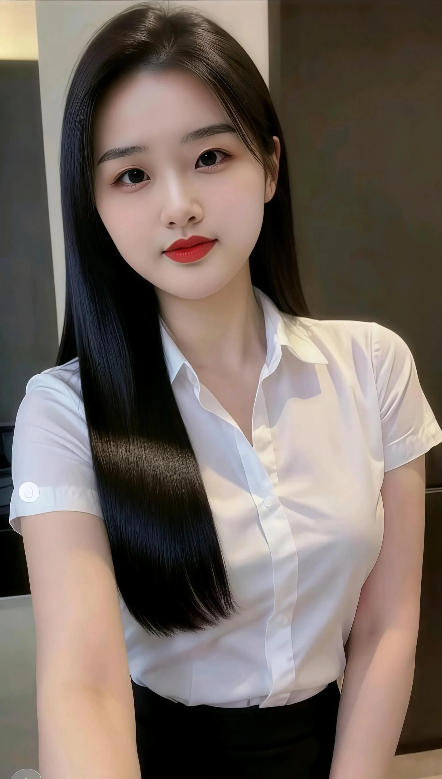 柔顺披肩发 女神范 热爱霸屏榜 好身材好气质 清纯女神