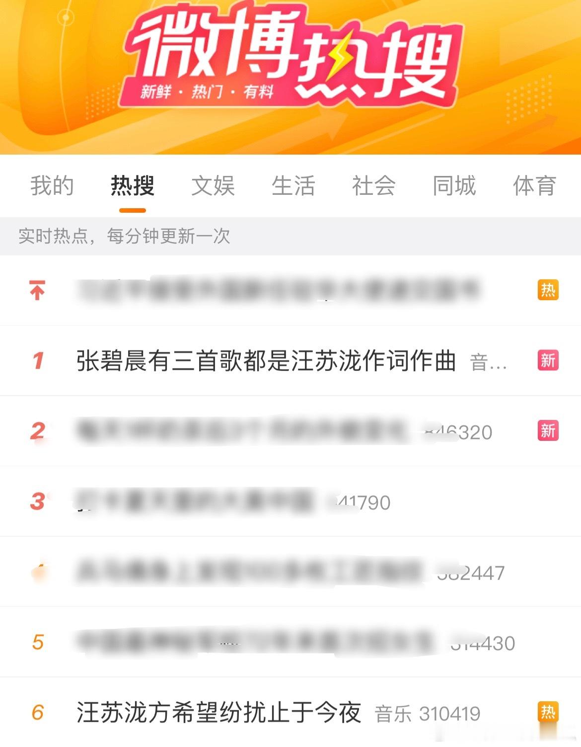 大一早又是热一，不过希望不会再殃及其他作品啦张碧晨有三首歌都是汪苏泷作词作曲汪苏
