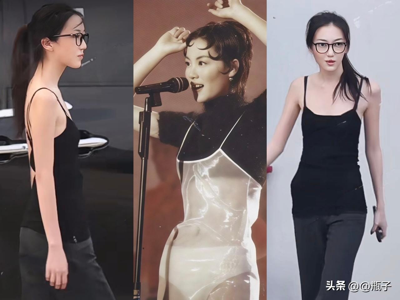 王菲的女儿李嫣除了五官像李亚鹏，其他方面都特别像妈妈王菲。尤其是她高挑的身材、纤