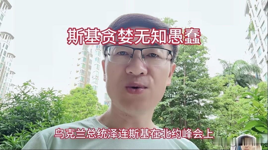看到这位网友言论，本人感到无语！他说泽连斯基在北约峰会，对川普漫天要价求援，尽显