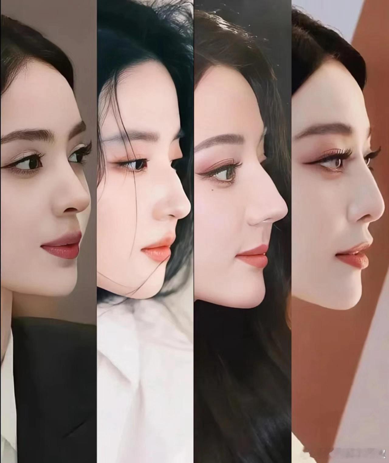 女明星侧颜杀，真正的美貌具象化了 ​​​