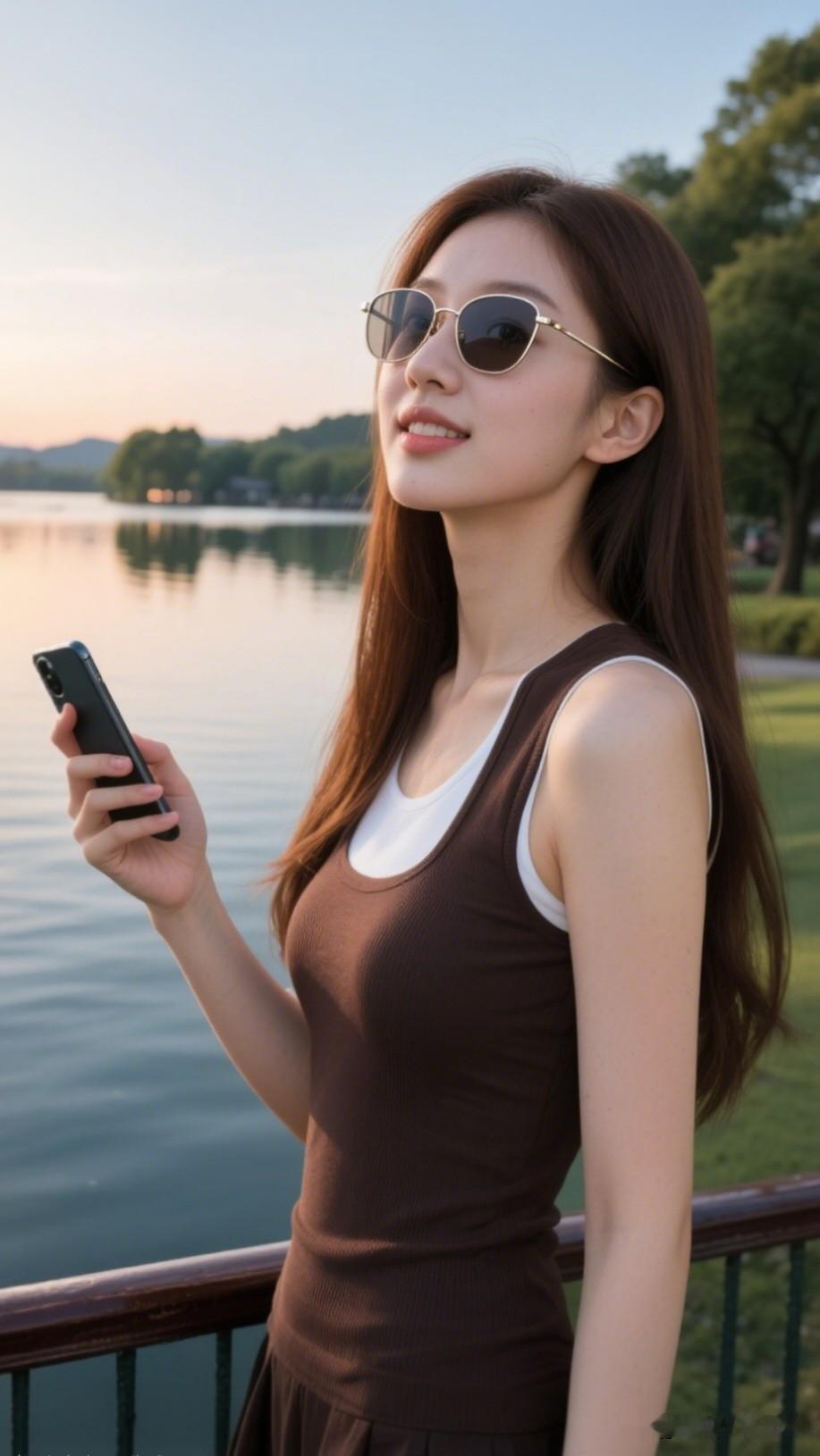 夏日湖畔，阳光下的甜美时光🌞💕