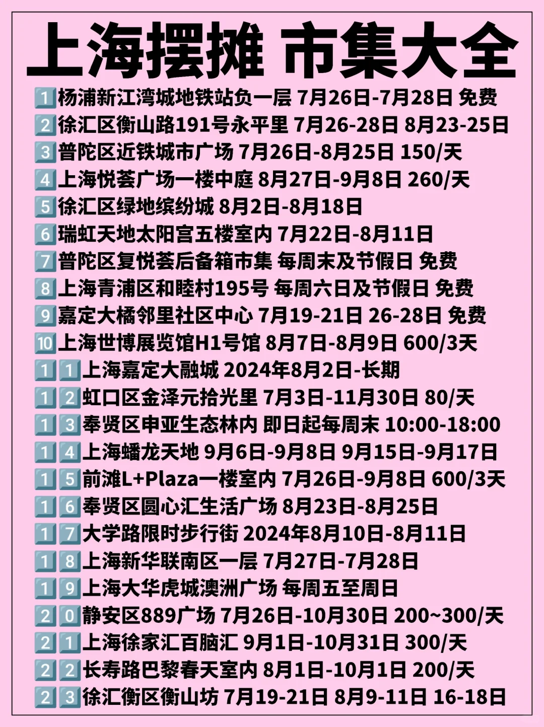 被问爆了🔥上海找摊位，超全市集汇总❗️