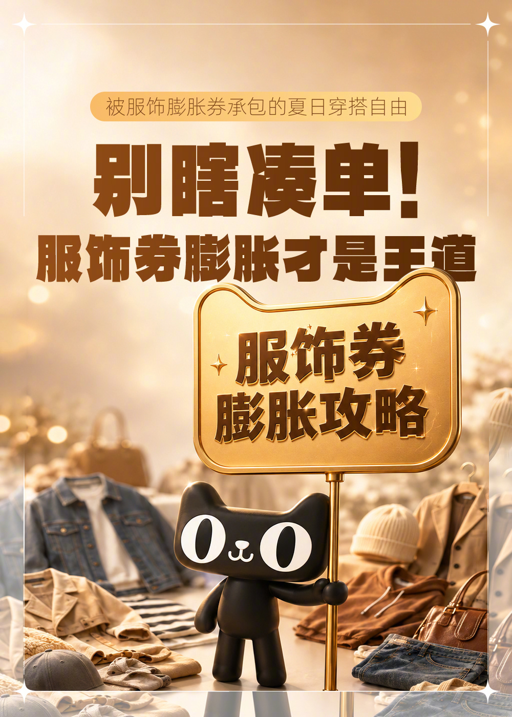 【服饰大额膨胀券承包你一夏】这个夏天的穿搭灵感，可以从一张服饰大额膨胀券开始。6