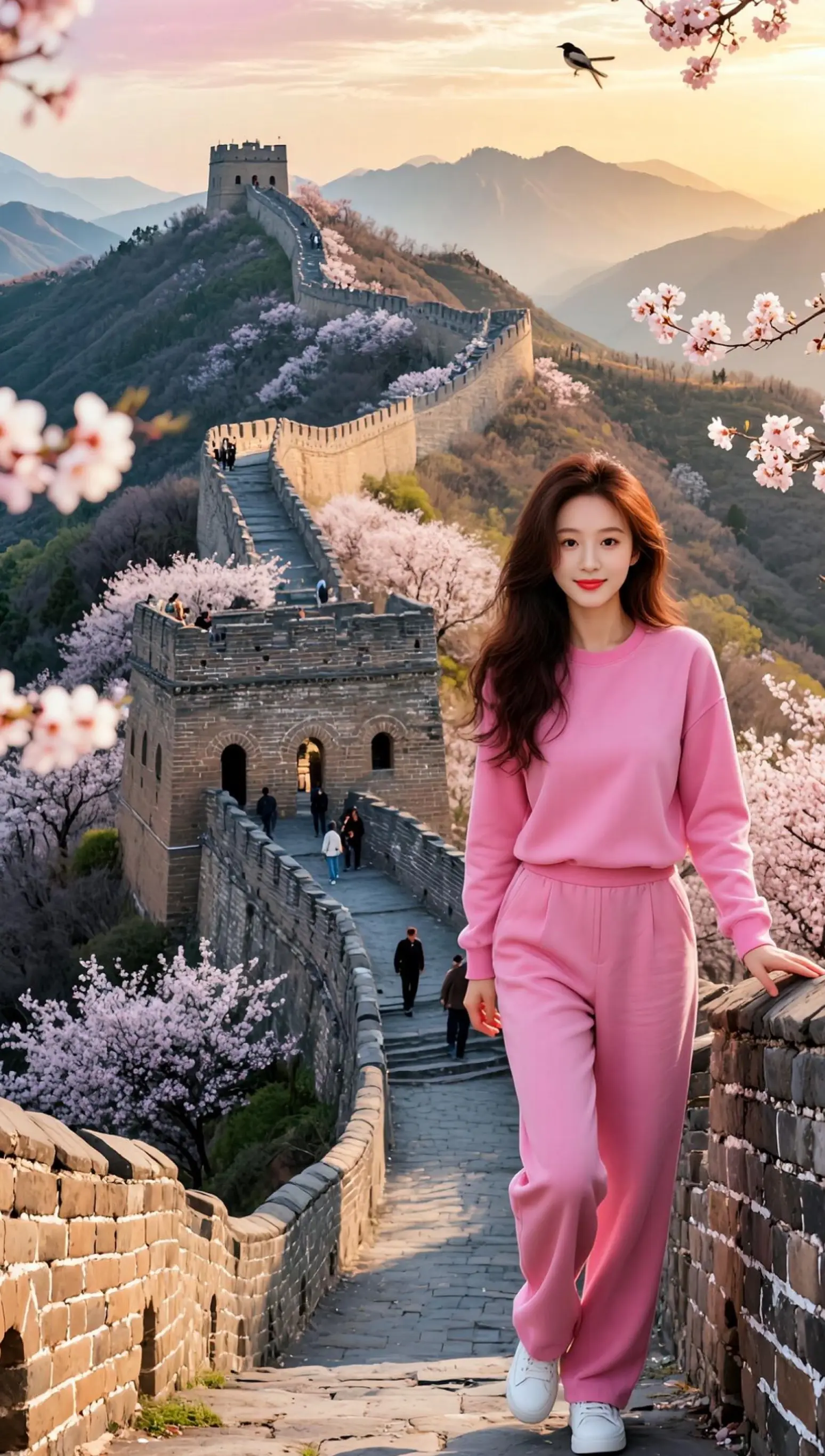 AI春日长城写真 随变ai随便玩