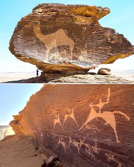 沙特阿拉伯的比尔希马🇸🇦距今约 7,000 年前，是一处充满古代岩...