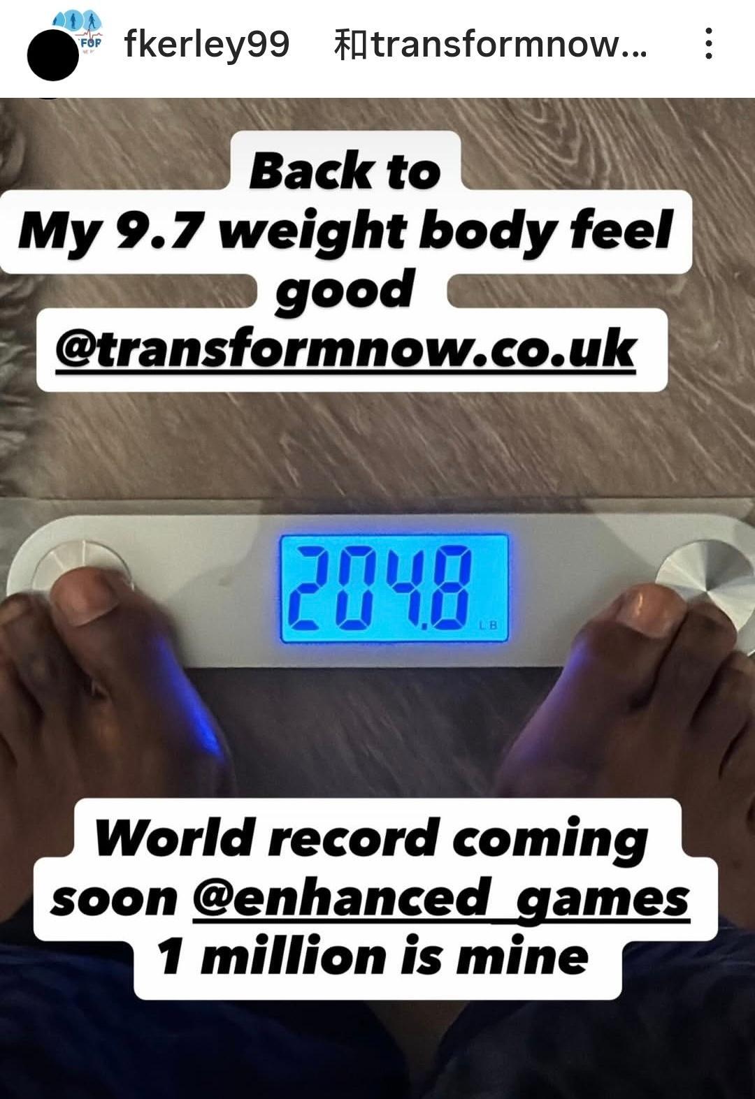 克利表示自己已经回到了9秒7的体重，等待拉斯维加斯破纪录拿百万田径说一哈你不知道