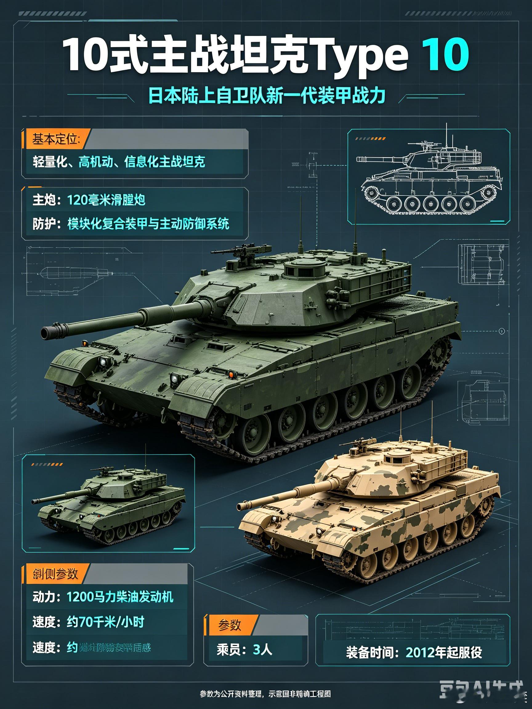 军事ai新视野 日本陆上自卫队10式主战坦克（Type 10）ai热力追踪 10