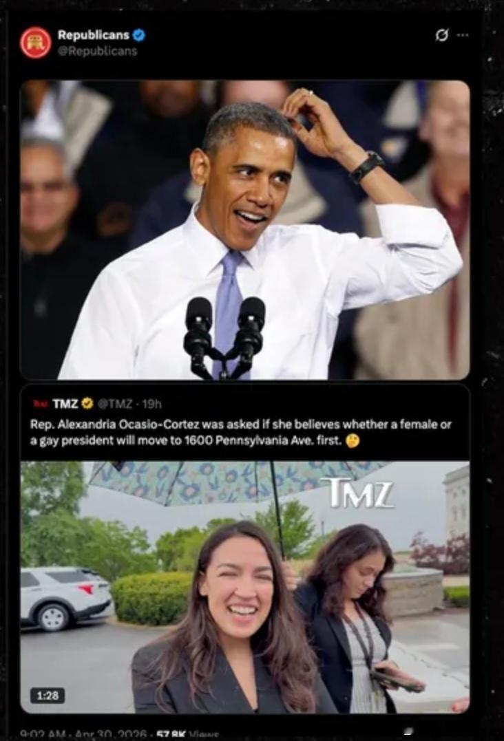 一名TMZ記者向AOC提問：美國究竟會率先選出一位同性戀總統還是會率先選出一位女