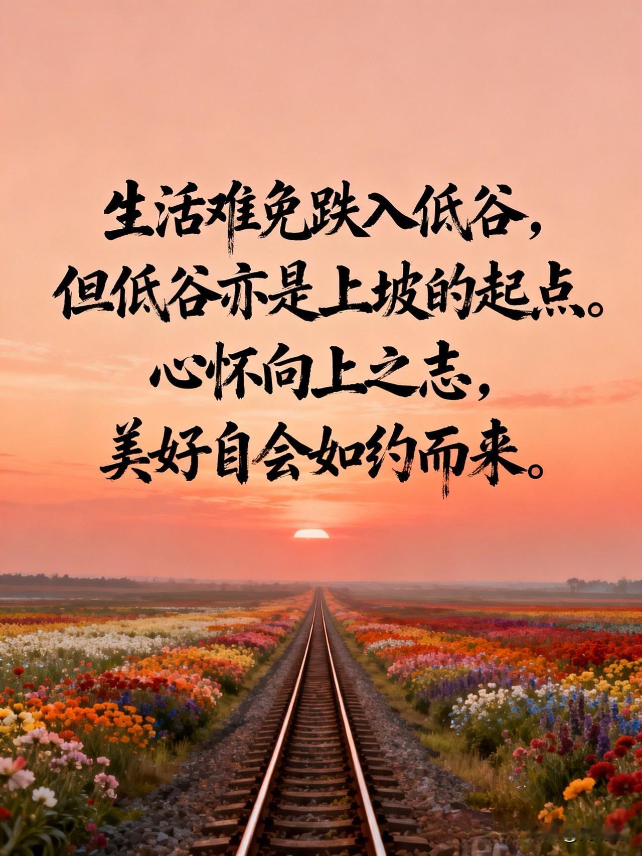 生活难免跌入低谷，但低谷亦是上坡的起点。心怀向上之志，美好自会如约而来。[祈祷]
