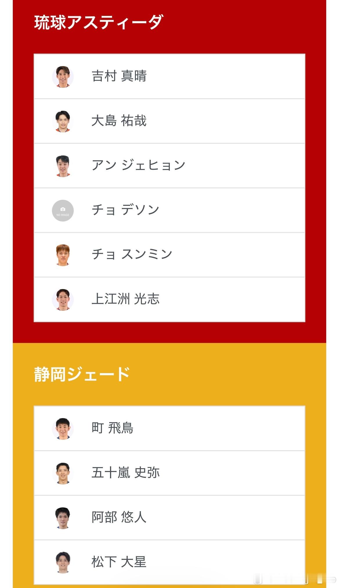 T联赛 12.27  待出场阵容（以最终出场为准）16:00 琉球🆚静冈琉球：