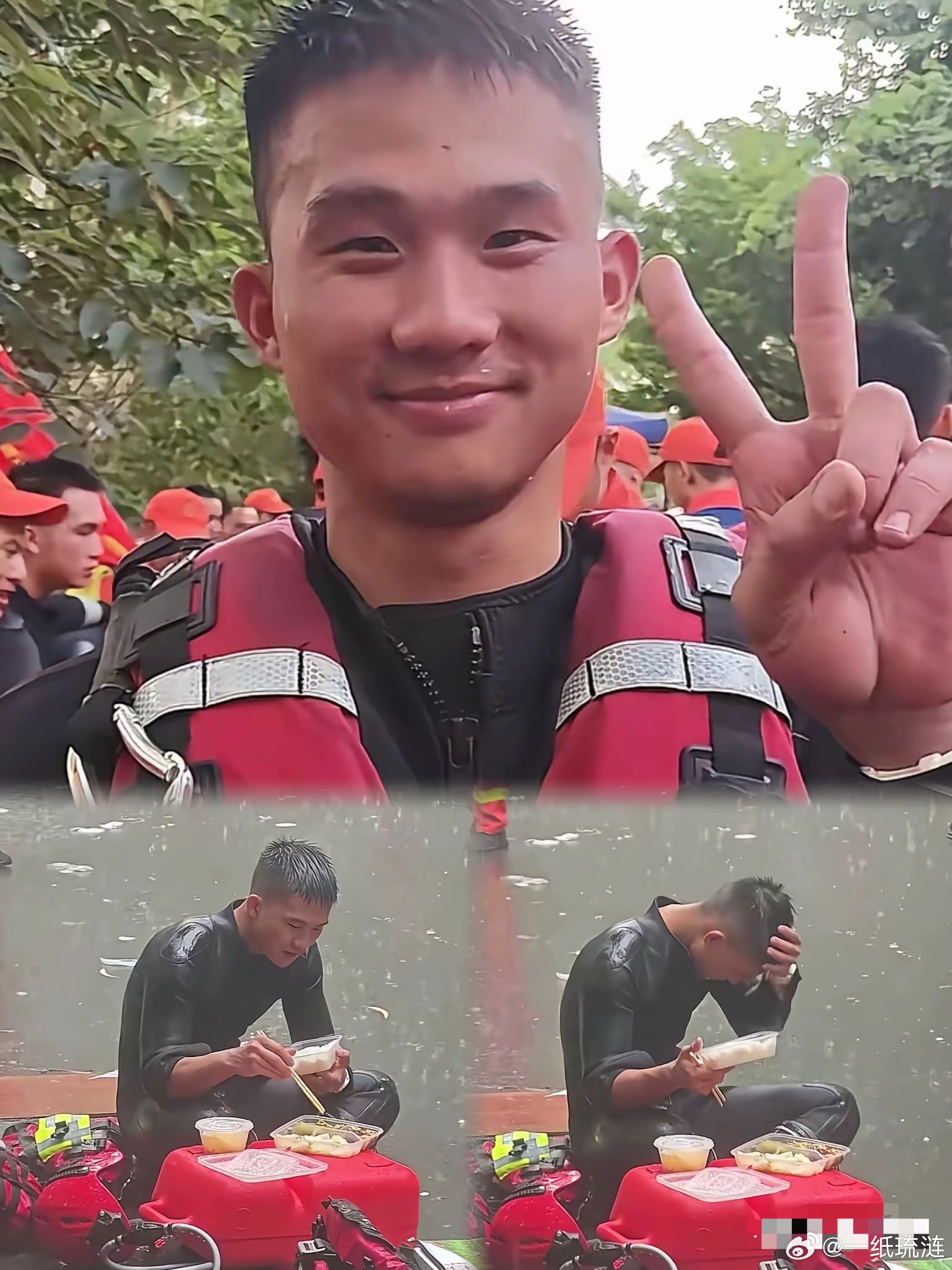 火遍全网、雨中就餐的消防员正面照片来了，他名叫梁焕，今年26岁，入职消防队伍已有