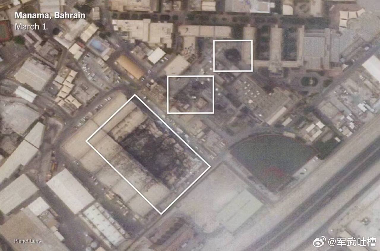兄弟们，别再说伊朗导弹不准了，目前来看，打得都挺准的下面分别是巴林美军第五舰队总