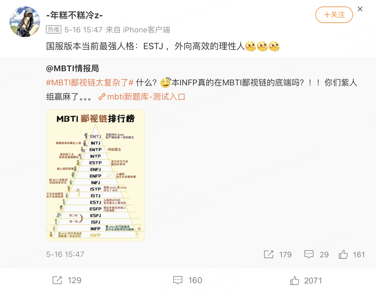 这几天，疯狂给我推这个信息流广告。。。MBTI 主要我都不感兴趣 ​​​
