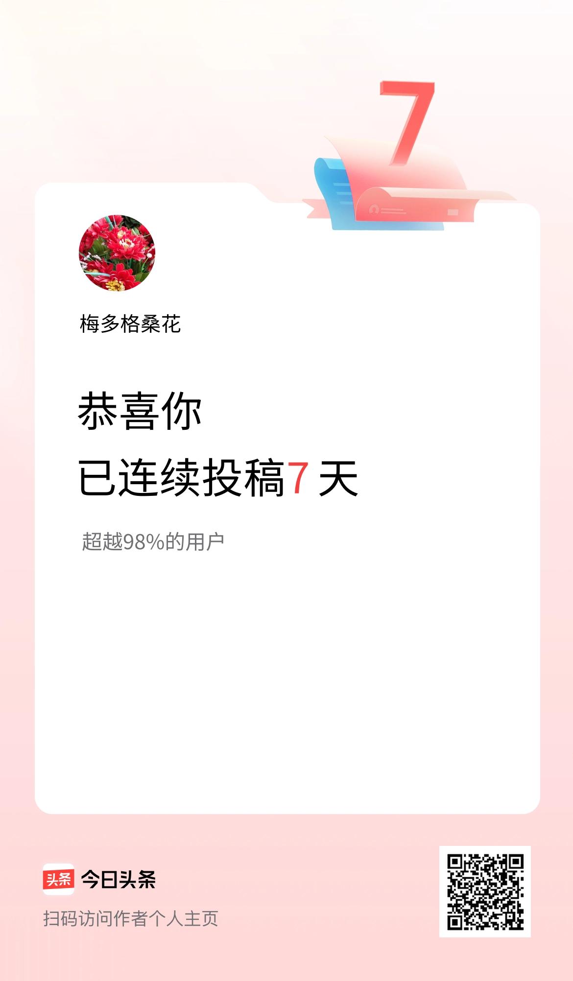 我在头条连续投稿7天