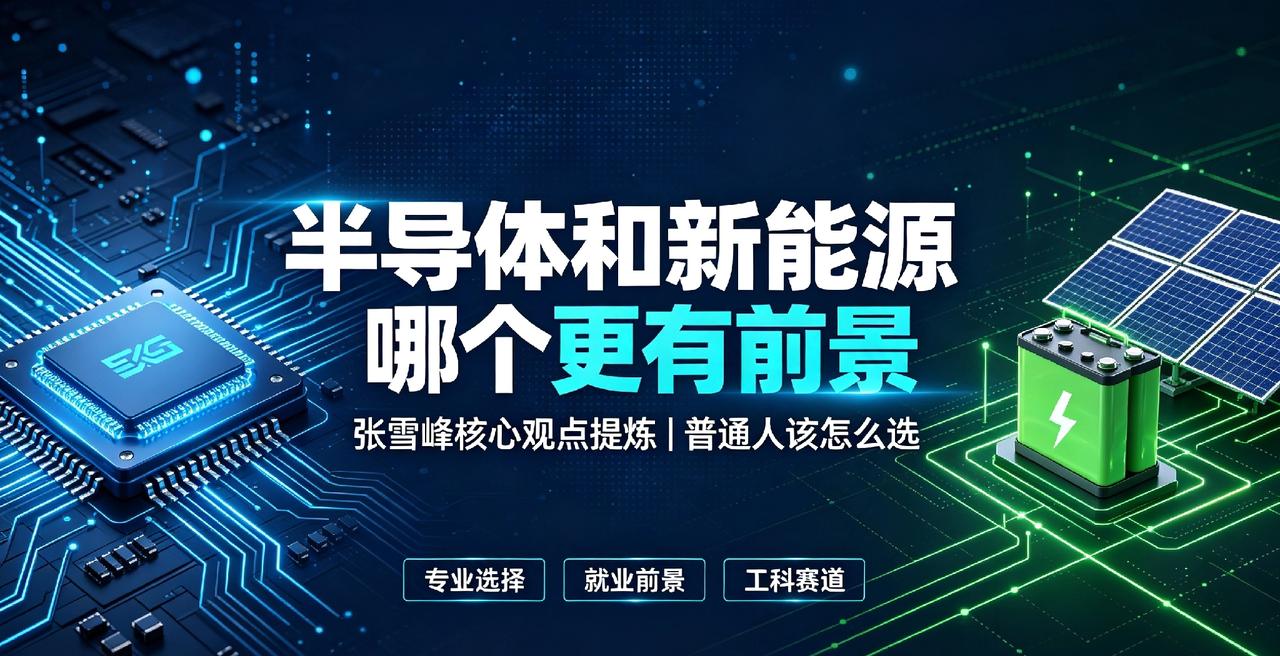 很多家长和考生纠结：同样是国家大力扶持的热门工科，半导体和新能源，哪个前景更好、