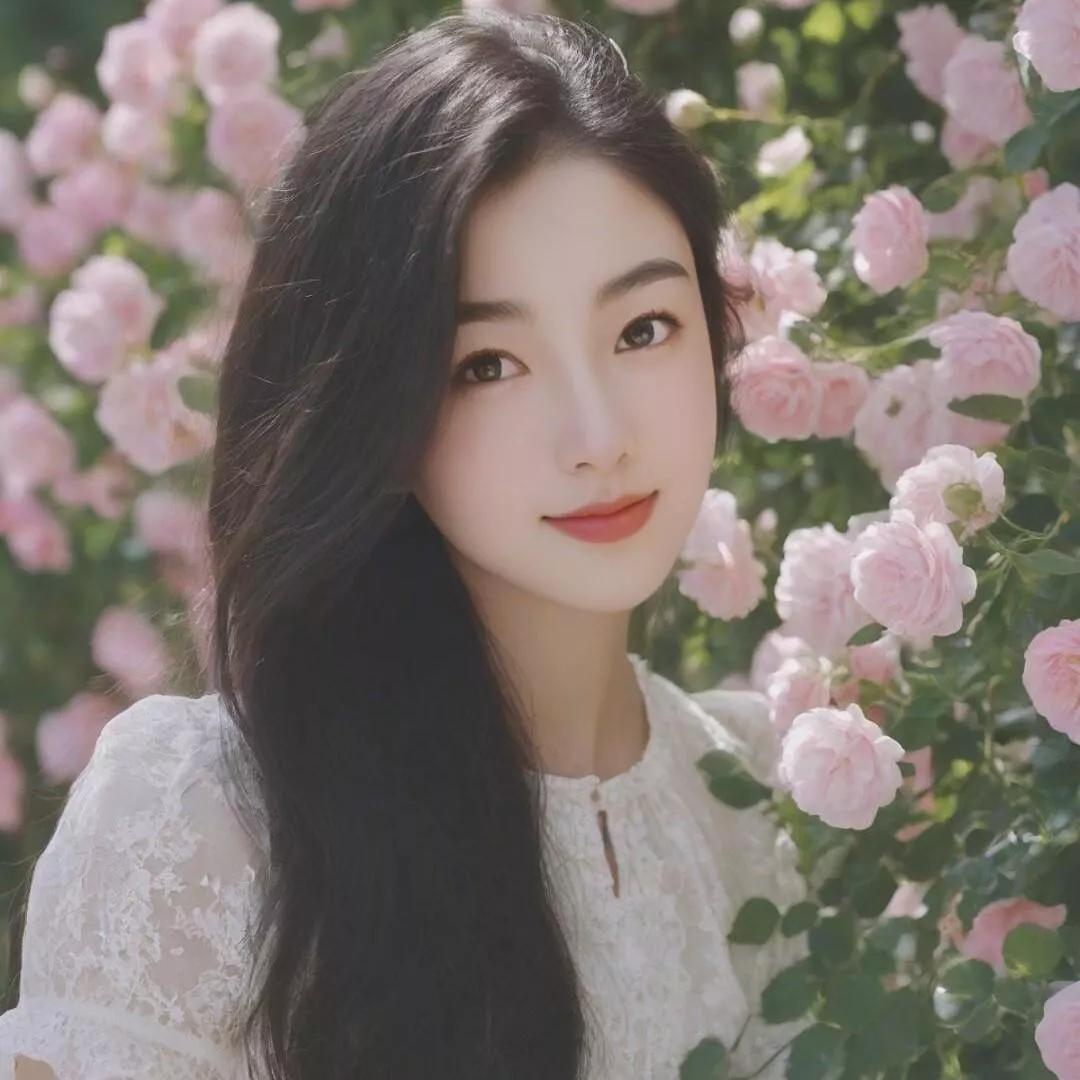 少女与玫瑰的浪漫邂逅，温柔绽放玫瑰 玫粉色系玫瑰 艳丽的玫瑰 甜美的红玫瑰 温柔