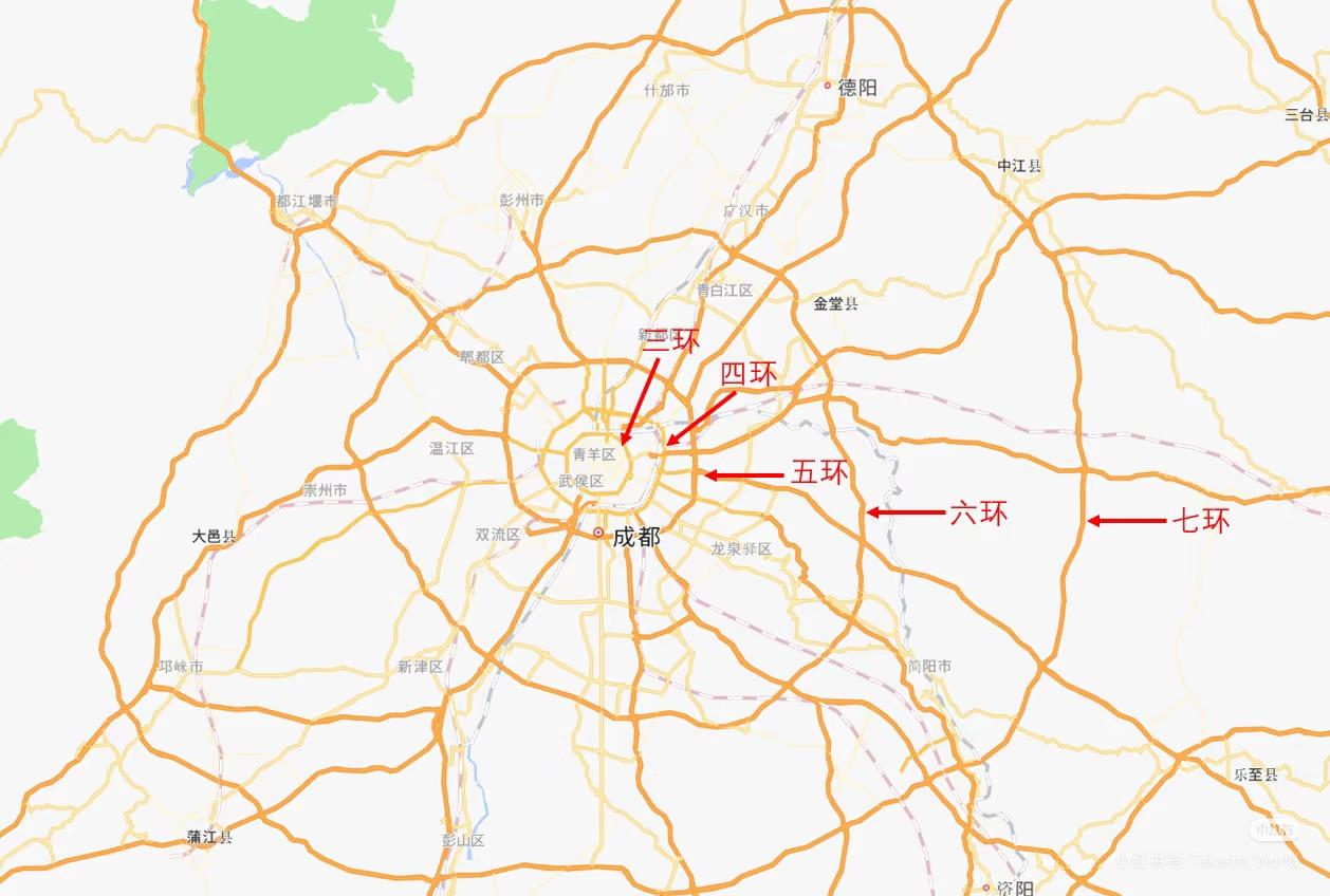 成都交通：：内环，一环，二环，中环，三环，一绕，二绕，三绕，比七环还多一环[送心