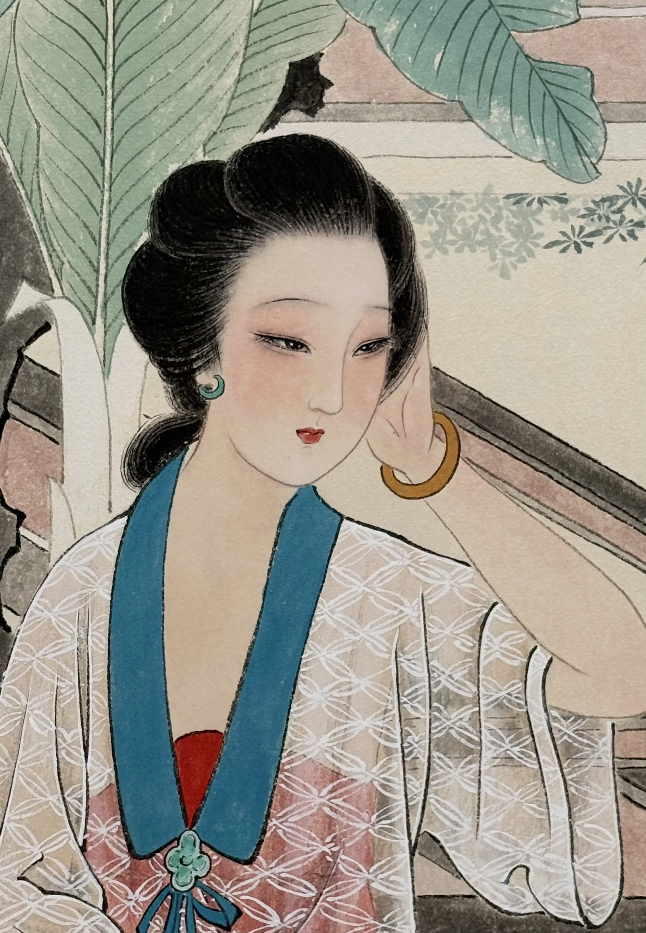 课稿-王叔晖仕女（局部）半生熟楮皮纸