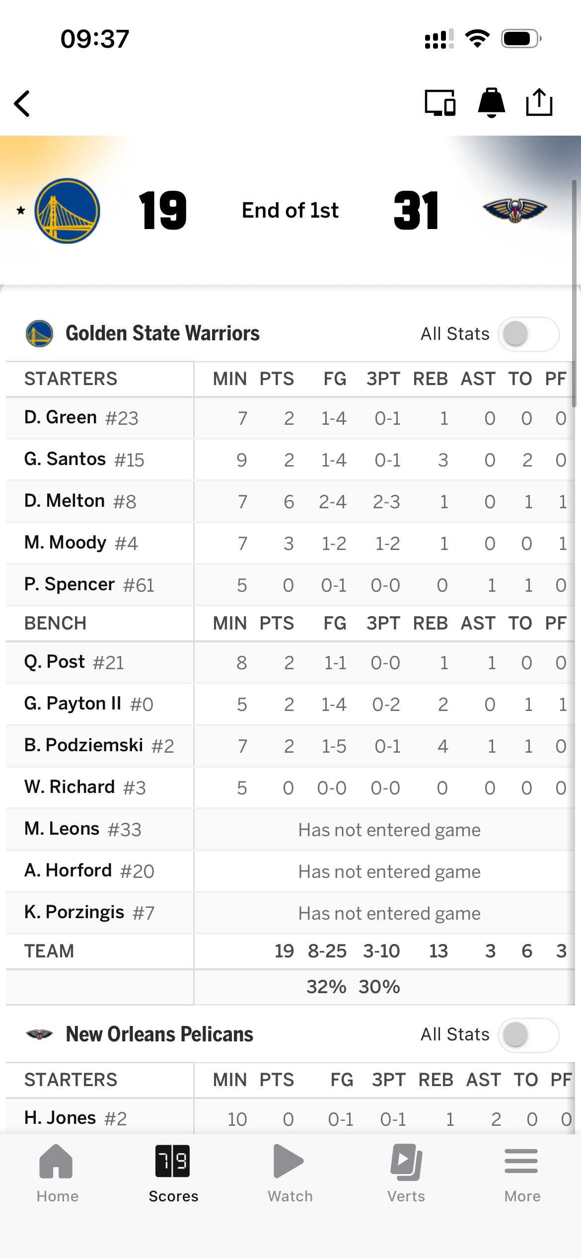 命中率很低的第一节 