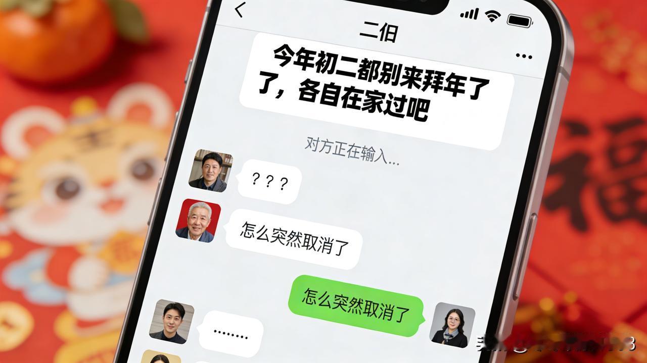 家族群突然弹出 75 岁二伯的消息："今年初二都别来拜年了，各自在家过吧。" 群