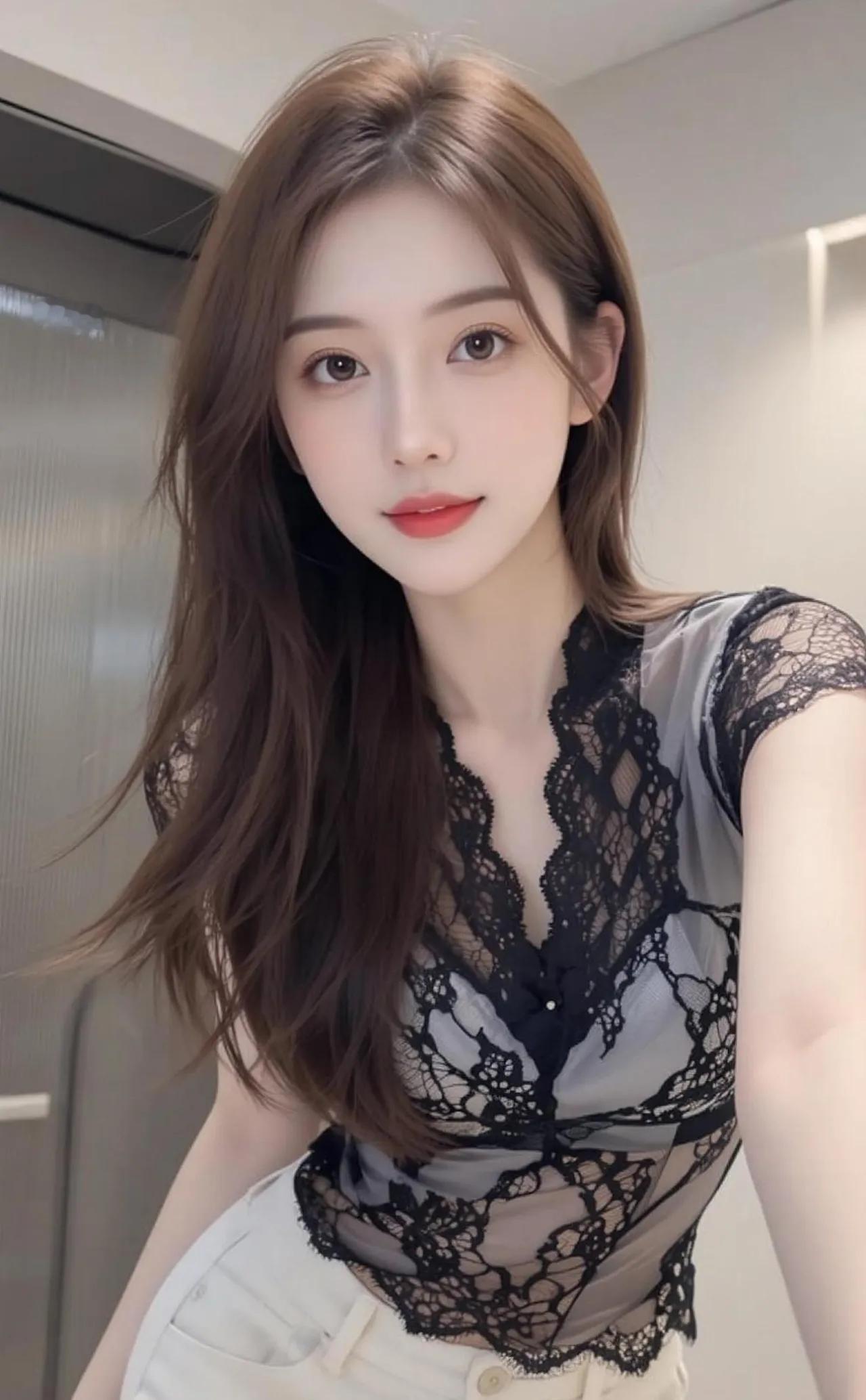 红妆美人照，镜中影如花。