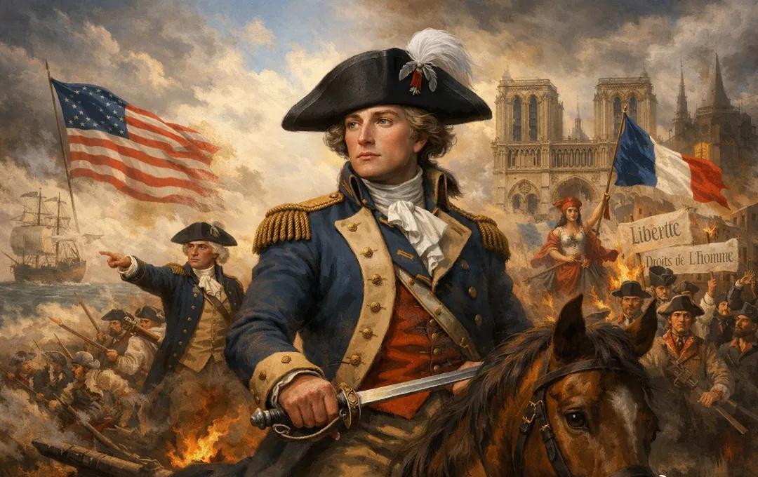 拉法耶特（1757－1834）：法国贵族出身的革命者，青年投身美国独立战争，助华