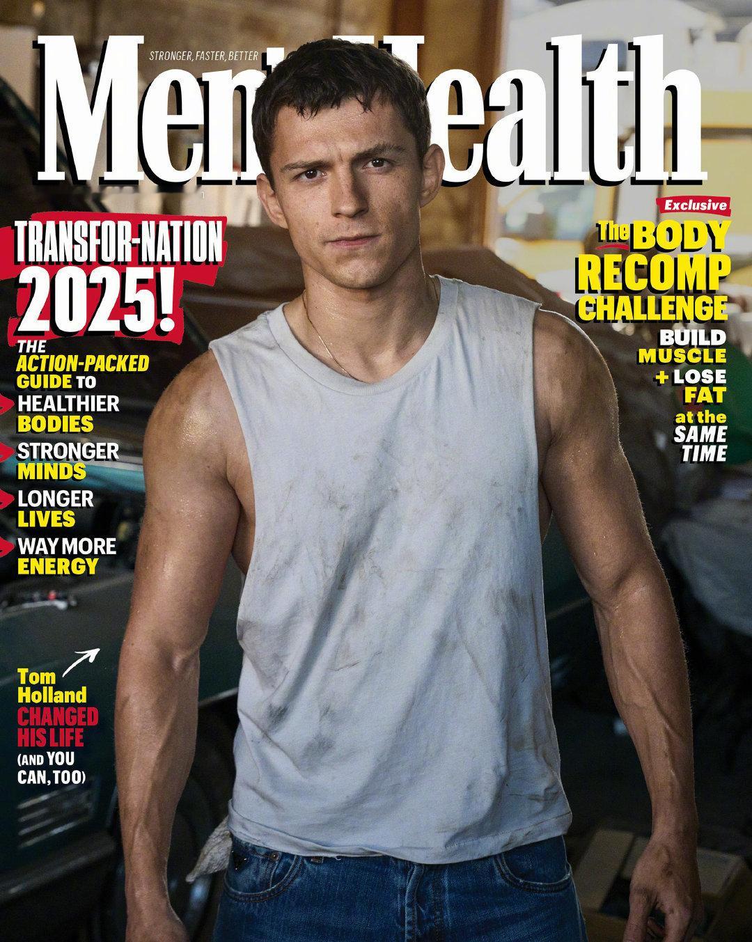 Tom Holland x Men's Health 2025年一月刊封面，小蜘