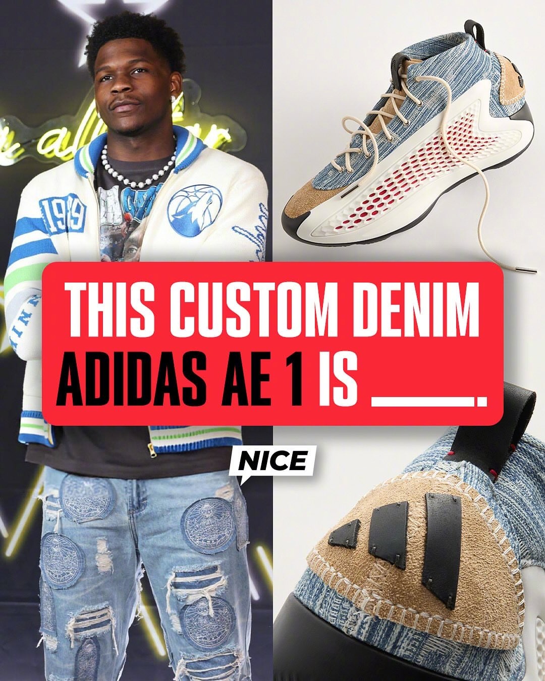 华子的这双 adidas AE 1，这双鞋也太好看，太时尚了吧，不止于球场啊 ​
