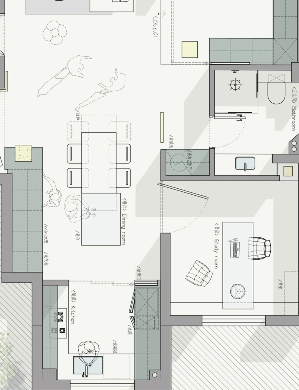 没错，做开放式厨房，可以选择口袋门哦