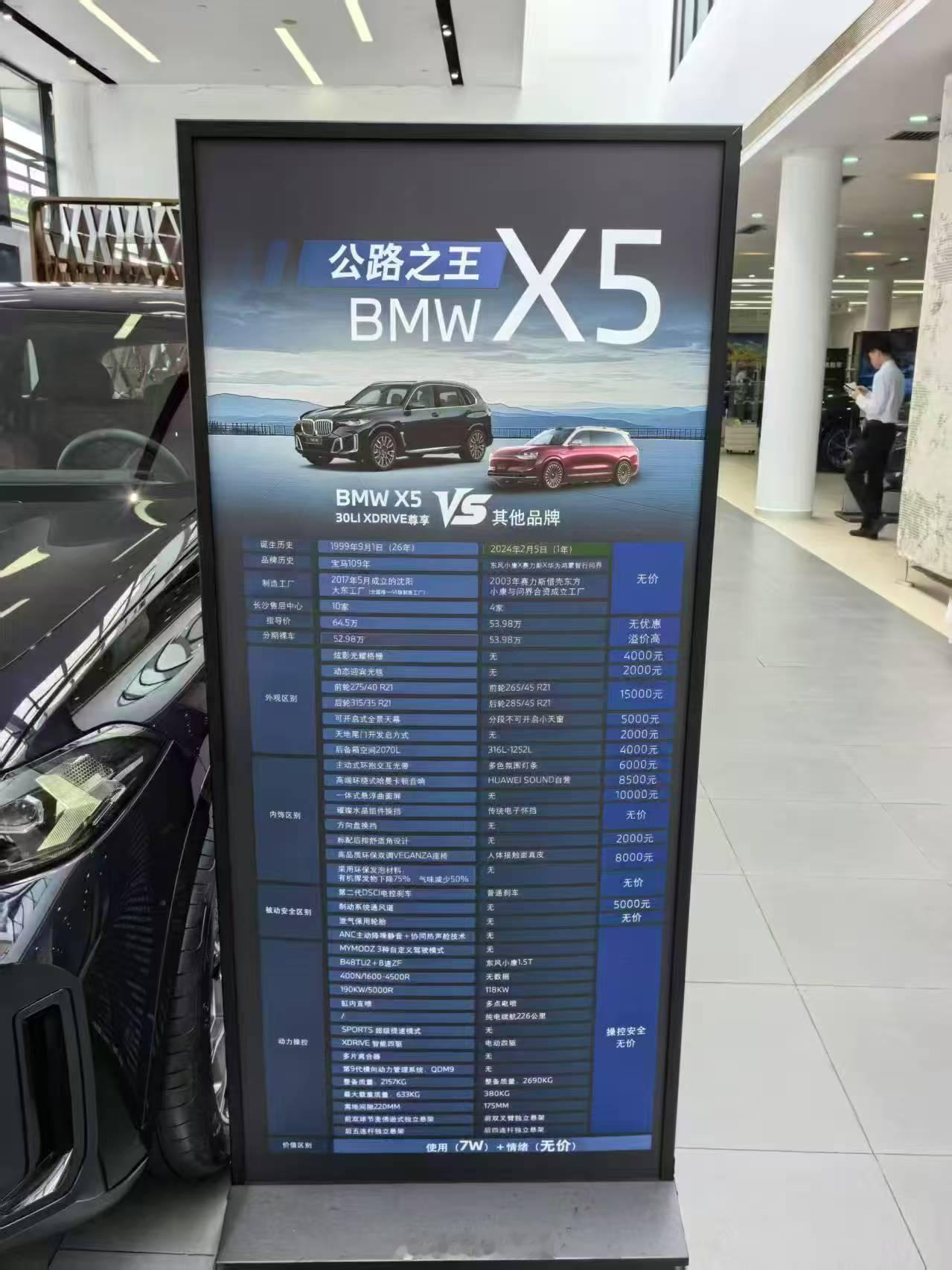 宝马也开始玩深蓝那套对比了人家宝马把问界 M9作为竞品了，国内的人还接受不了这个