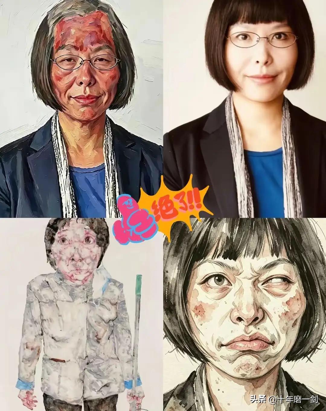 2021年，清华美院副教授丁荭创作的纸本水墨作品《保洁大姐》，曾于2022年在个