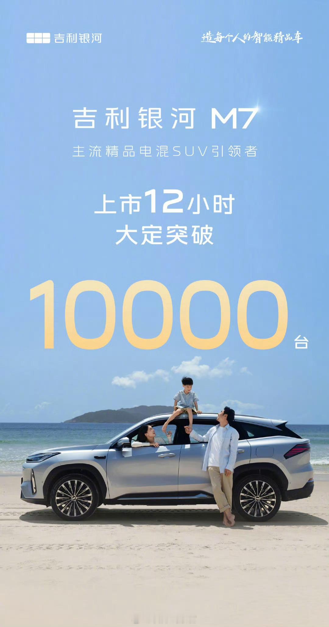 吉利银河 M7 上市 12 小时大定破 1 万台。吉利银河m7308_IO新能源
