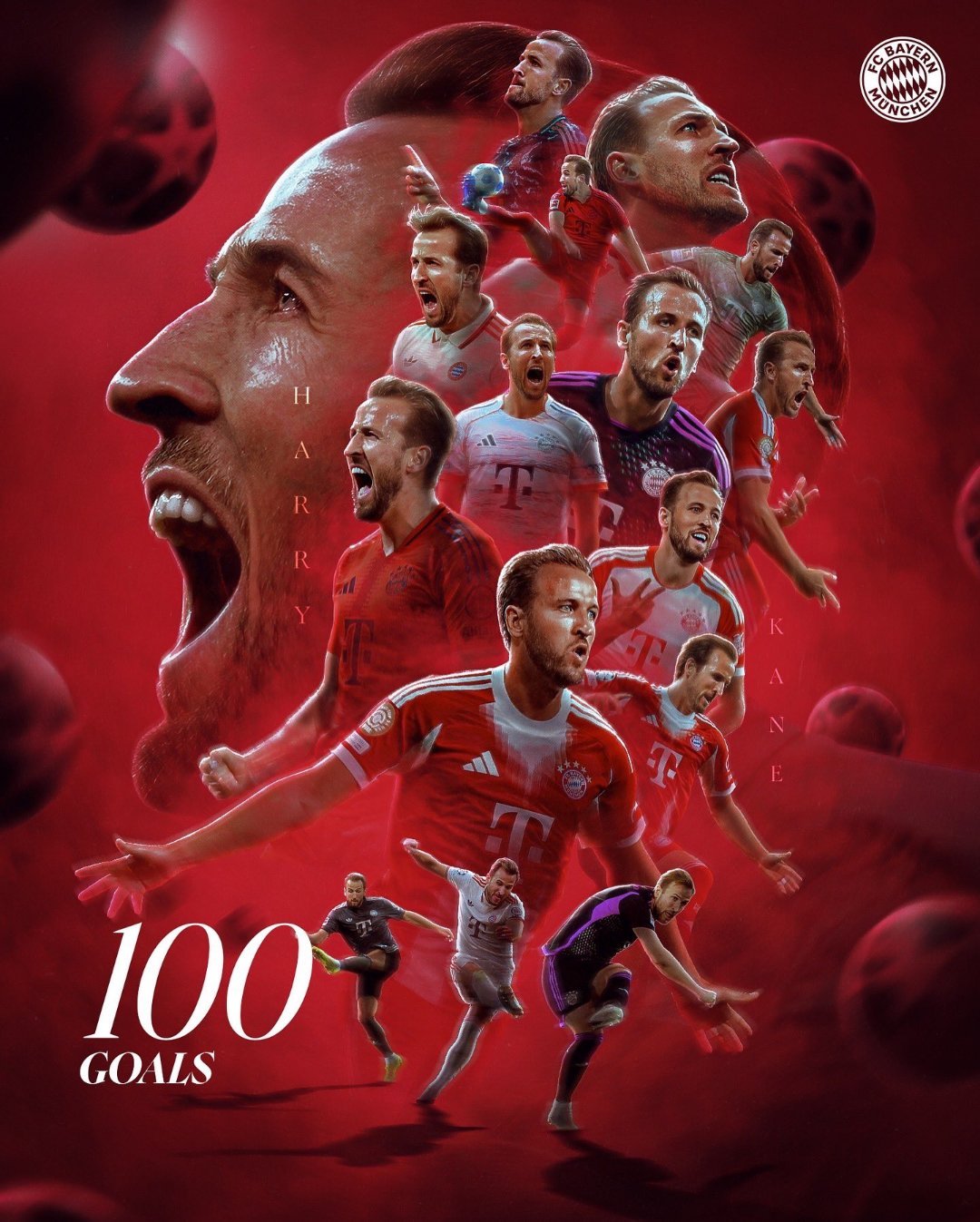 CRonaldo007[超话]凯恩拜仁生涯100球 🚨五大联赛单一俱乐部百球所