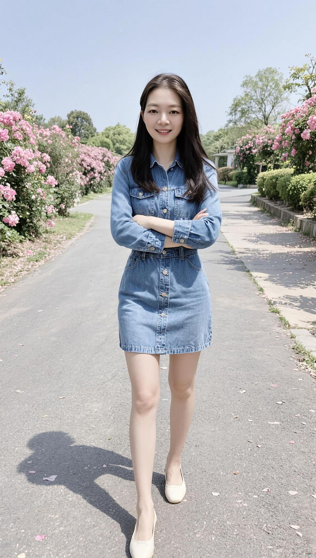 AI牛仔清新照 甜美女孩随拍热门穿搭