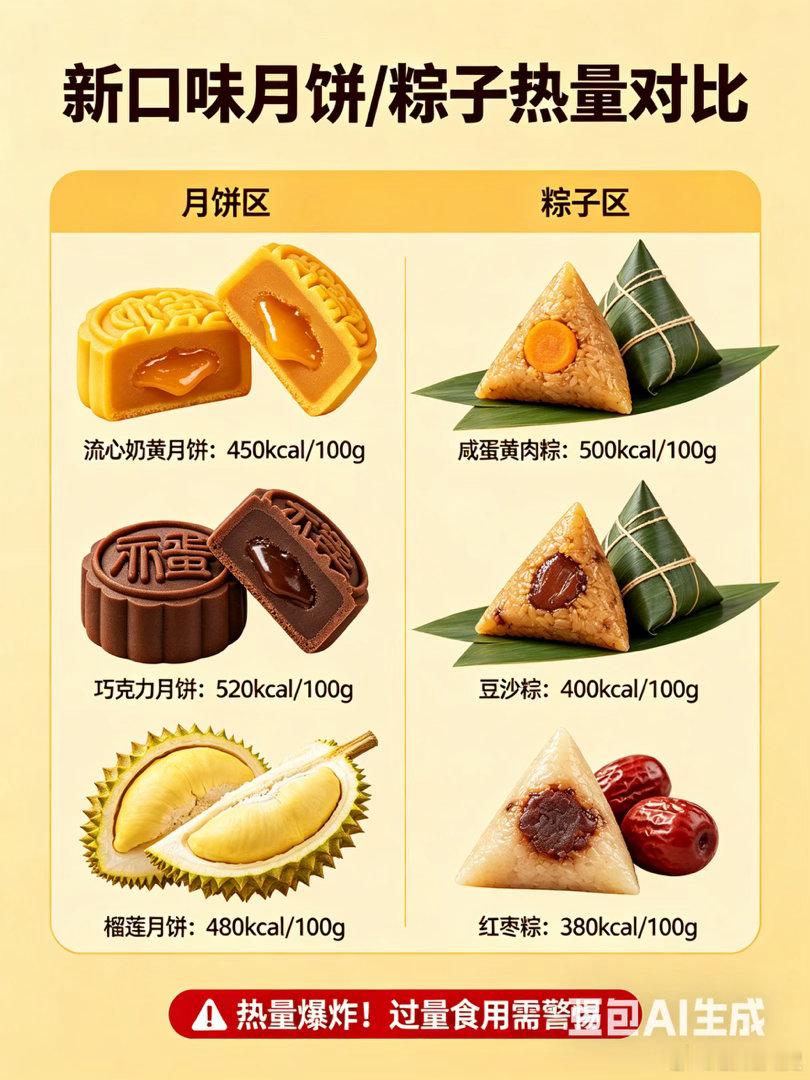 食物热量越来越极端了尤其在新口味的传统食物如月饼、粽子，总说传统糕点是糖油混合物