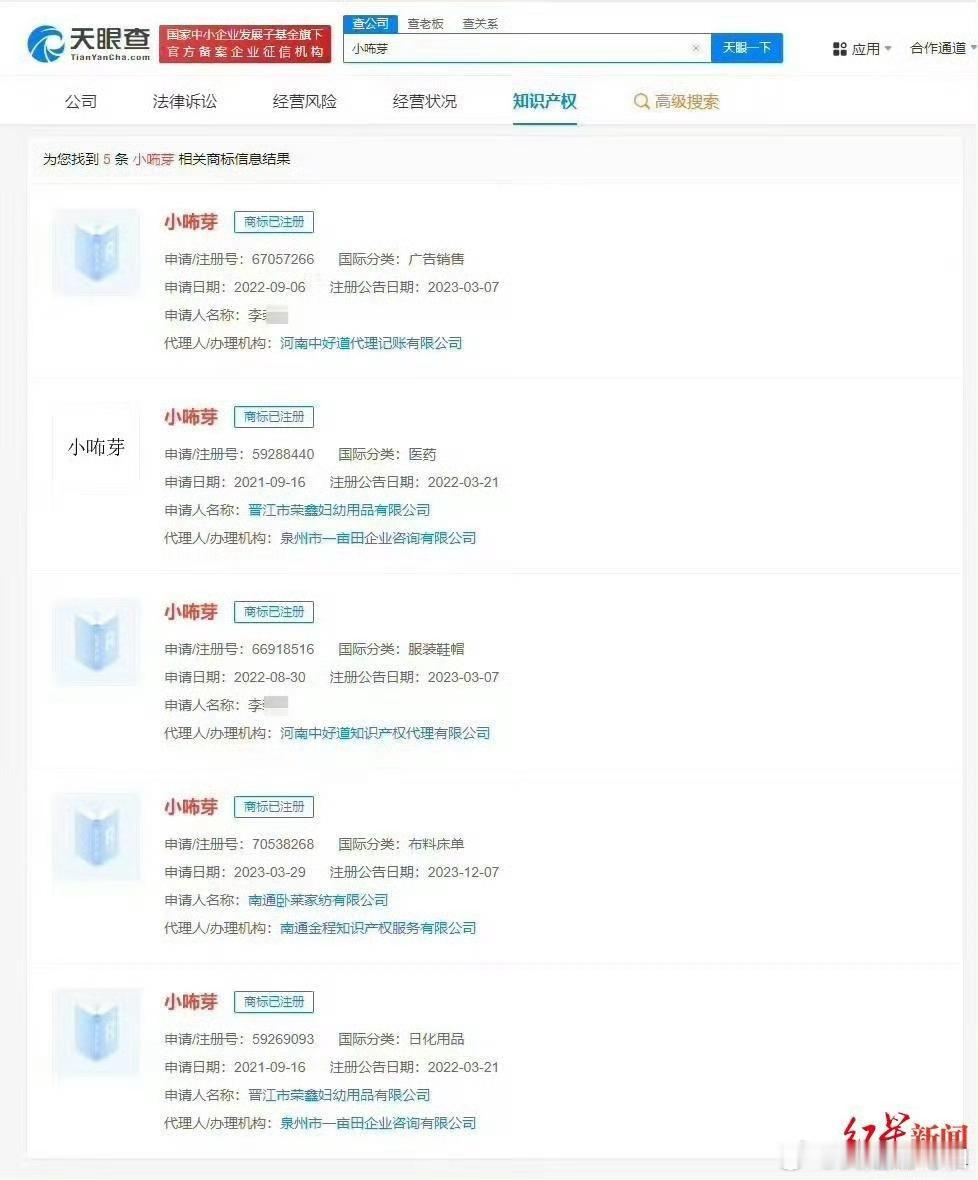 张杰和谢娜的女儿小咘芽2021年5月出生，当年9月谢娜公开其小名为“小咘芽” ，
