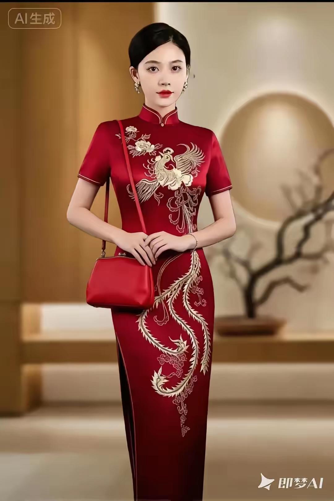 忆秦娥·红旗袍韵
红旗曳，
乌丝垂落风姿绝。
风姿绝，
娇躯曼妙，
冷眸凝悦。