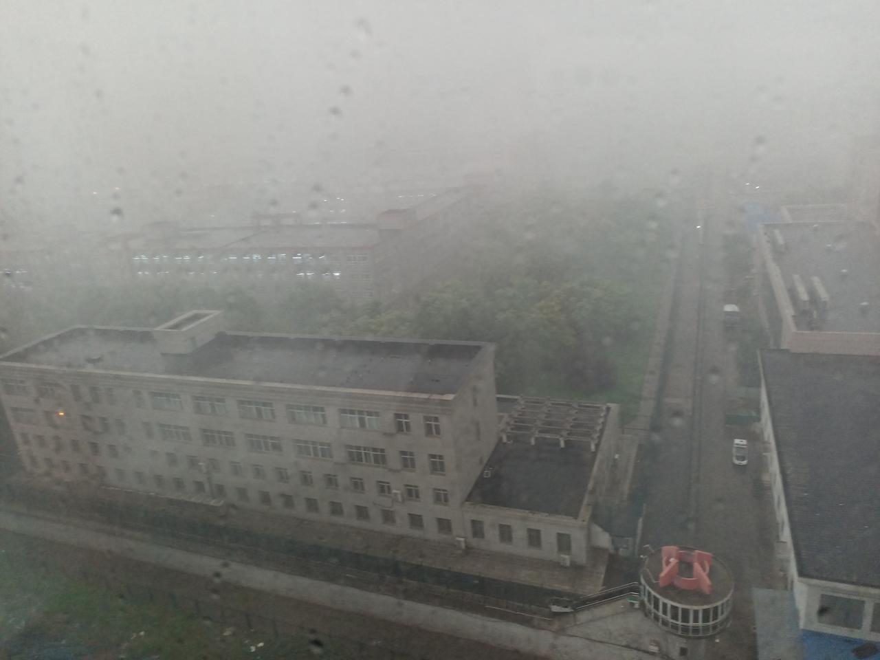 今年雨水就是多，庄里刚又是一场雷阵雨。
    从西南方向看着黑压压的云过来了，