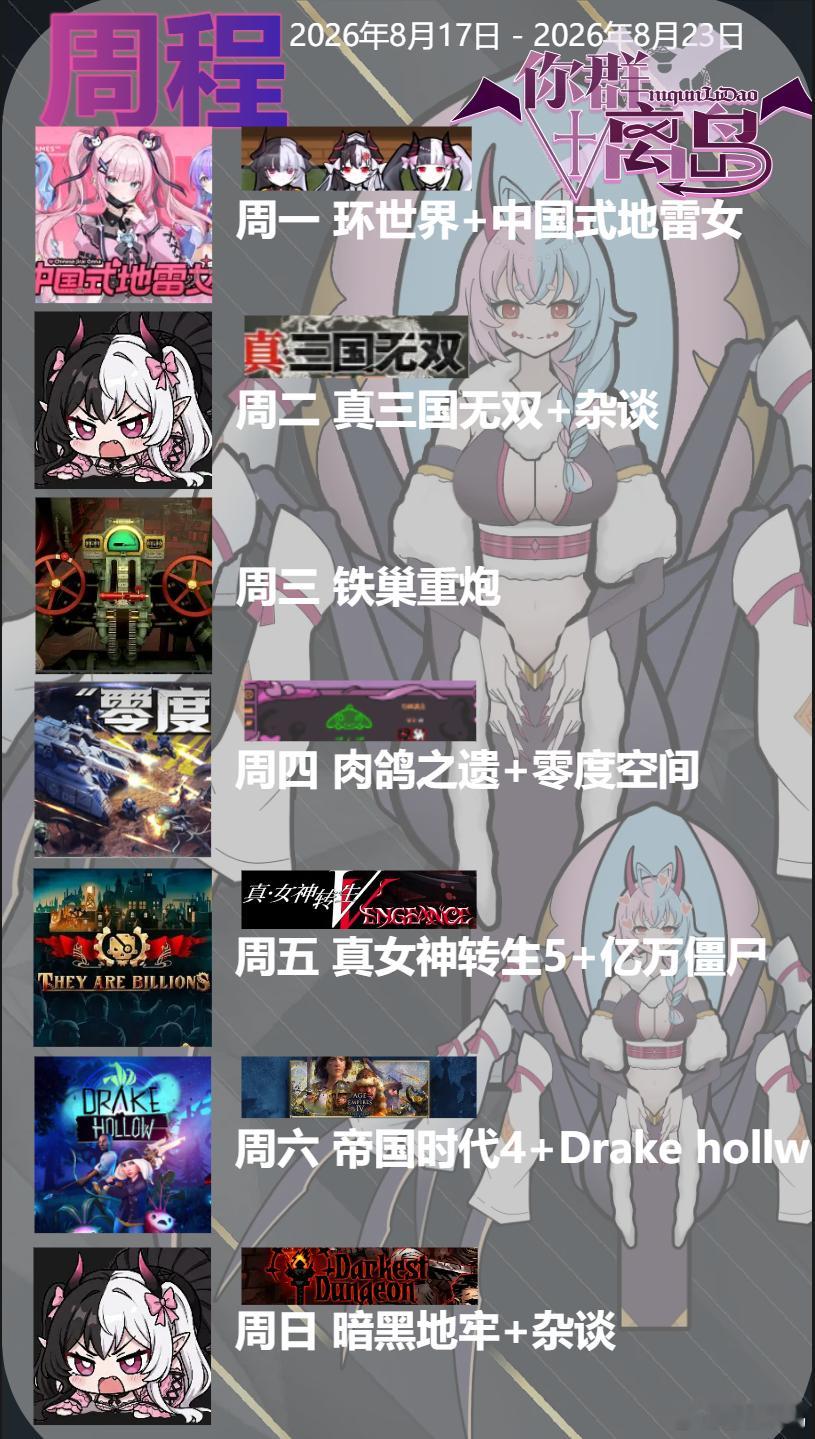下周的计划喵 