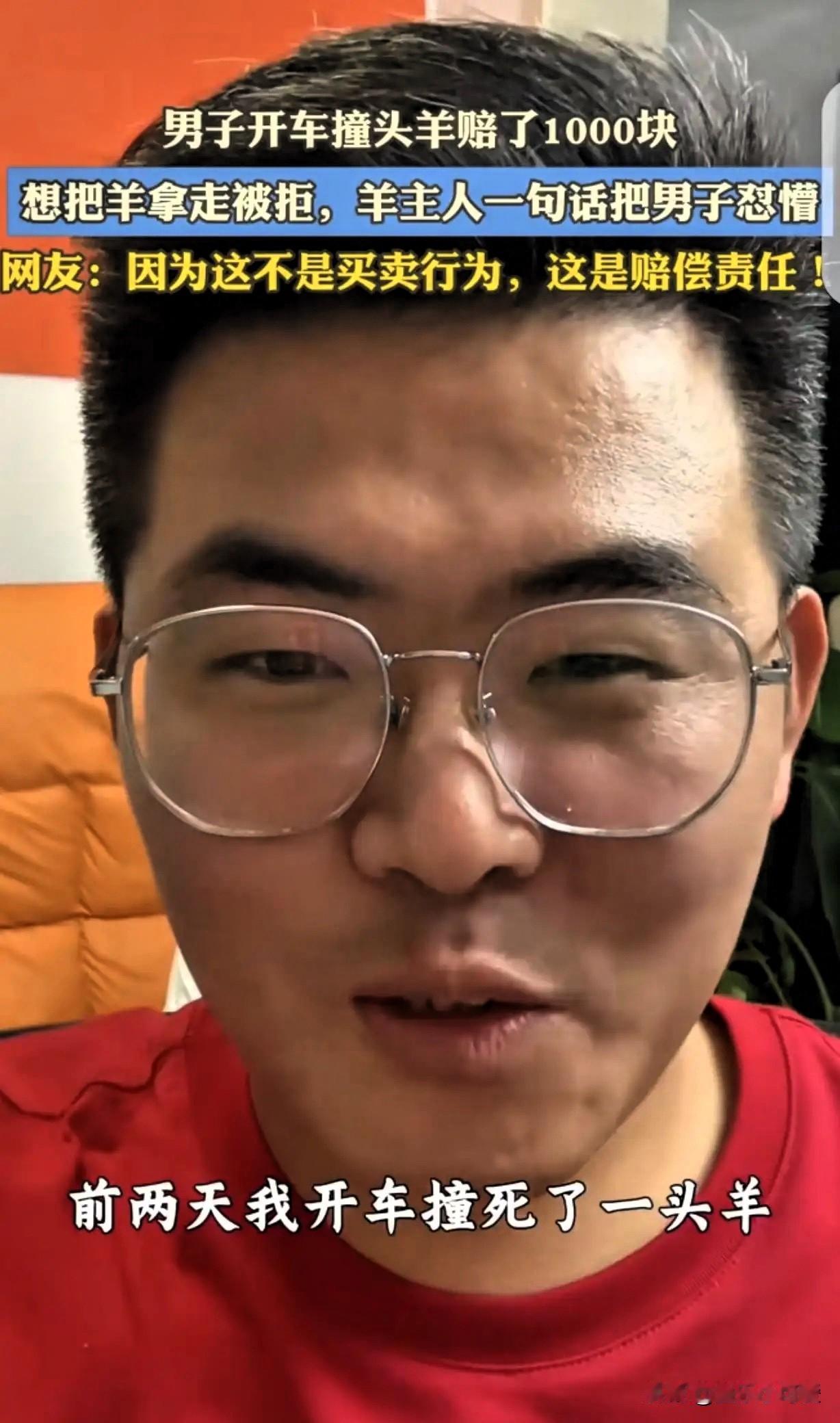 牧民甩出一句：“撞死爹赔了钱，难道还能把爹带走吗？” 司机瞬间卡壳，脸憋得通红。