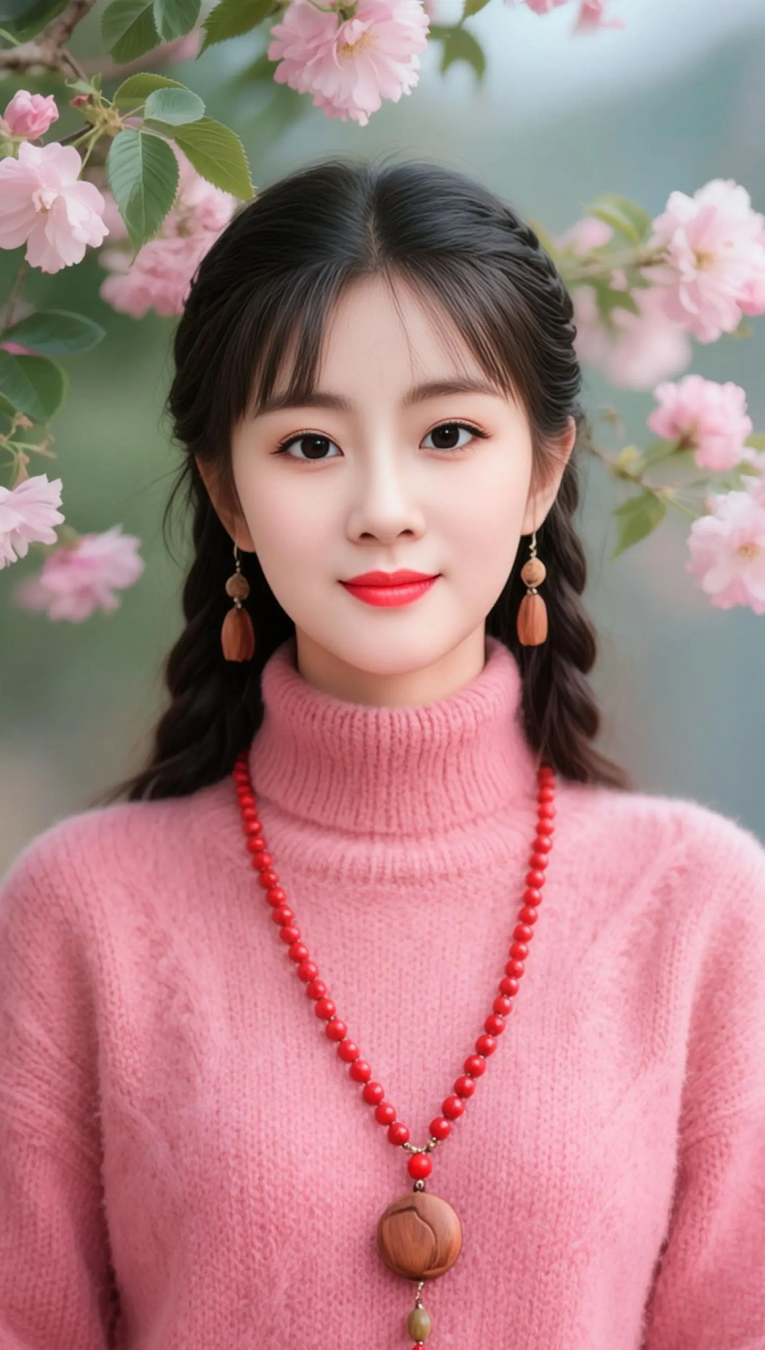 AI粉衣春日照 ai创作